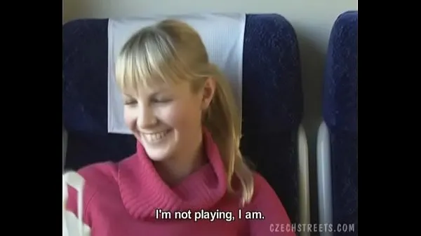 New Czech streets Blonde girl in train top Movies