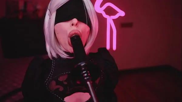 New Cosplay Blowjob Sloppy Suck BBC with 2B top Movies