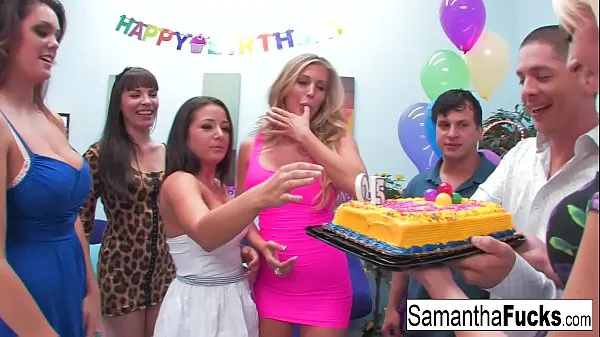 Samantha celebrates her birthday with a wild crazy orgy Filem teratas baharu