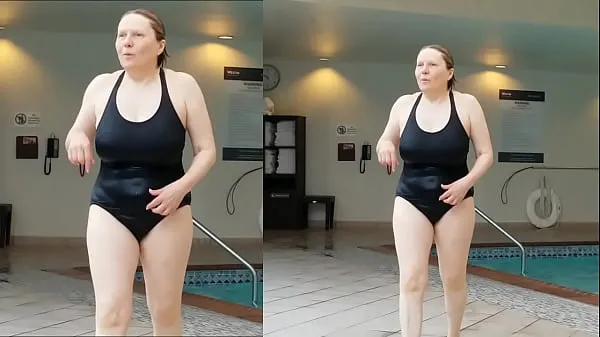 New Sexy Grandma is Sexy at 66 in a black swimsuit top Movies