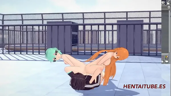 नई Sword Art Online Hentai 3D - Threesome, Asuana and Asada masturbate Kirito with their ass and he cums on her buttocks - Japanese Anime Manga Cartoon Porn शीर्ष फ़िल्में