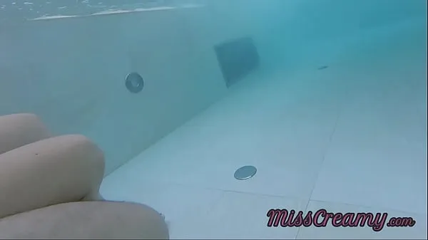 New Dick flash - A stranger caught me touching in public pool and helps me masturbate risking to be seen by unknown Cum in mouth - MissCreamy top Movies