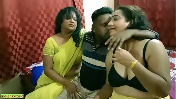 New Indian Bengali boy getting scared to fuck two milf bhabhi !! Best erotic threesome sex top Movies