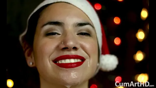 New Merry Christmas! Holiday blowjob and facial! Bonus photo session top Movies