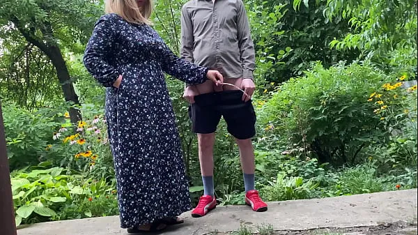 New Mommy MILF pissing standing up in the city park after helping her stepson piss top Movies